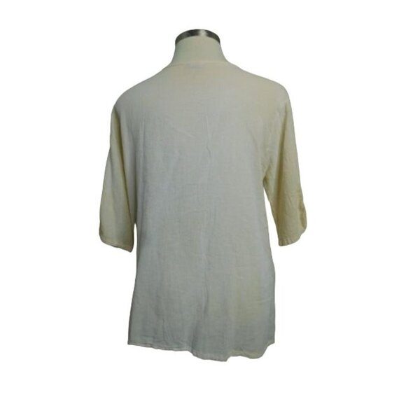 Oh My Gauze! Size OS One Size Ivory Washed Look Cotton Top NWT - Picture 3 of 3